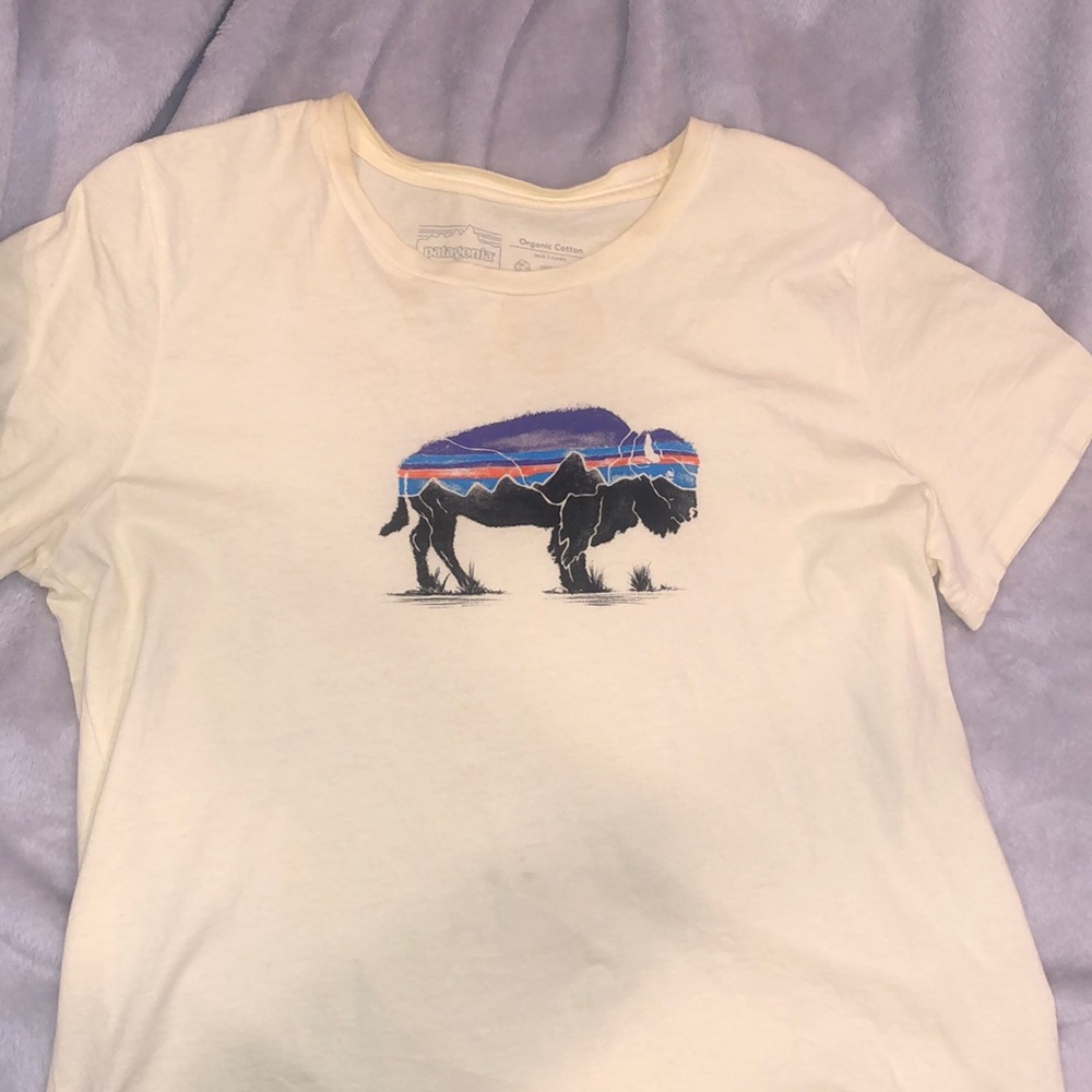 yellow patagonia t-shirt